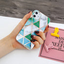 For iPhone 12 mini Plating Marble Pattern Soft TPU Protective Case(Green White)