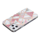 For iPhone 12 / 12 Pro Plating Marble Pattern Soft TPU Protective Case(Pink)