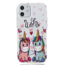 For iPhone 12 mini Luminous TPU Soft Protective Case(Couple Unicorn)