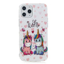 For iPhone 12 / 12 Pro Luminous TPU Soft Protective Case(Couple Unicorn)