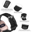 For Fitbit Versa / Versa 2 / Versa Lite 23cm Breathable Silicone Watch Band(Black)