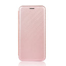 For Samsung Galaxy Note20 Carbon Fiber Texture Magnetic Horizontal Flip TPU + PC + PU Leather Case with Card Slot(Pink)