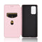 For Samsung Galaxy Note20 Carbon Fiber Texture Magnetic Horizontal Flip TPU + PC + PU Leather Case with Card Slot(Pink)