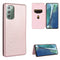 For Samsung Galaxy Note20 Carbon Fiber Texture Magnetic Horizontal Flip TPU + PC + PU Leather Case with Card Slot(Pink)