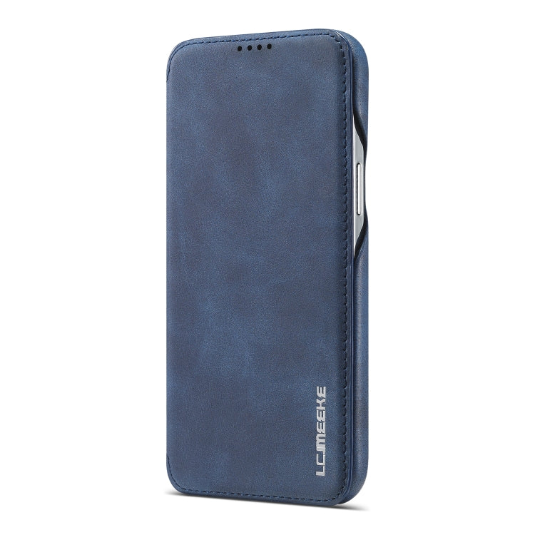For iPhone 12 Pro Max LC.IMEEKE Hon Ancient Series Horizontal Flip Leather Case with Holder & Card Slot(Blue)