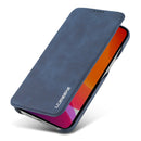 For iPhone 12 Pro Max LC.IMEEKE Hon Ancient Series Horizontal Flip Leather Case with Holder & Card Slot(Blue)