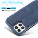 For iPhone 12 Pro Max LC.IMEEKE Hon Ancient Series Horizontal Flip Leather Case with Holder & Card Slot(Blue)