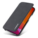 For iPhone 12 / 12 Pro LC.IMEEKE Hon Ancient Series Horizontal Flip Leather Case with Holder & Card Slot(Black)