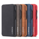 For iPhone 12 / 12 Pro LC.IMEEKE Hon Ancient Series Horizontal Flip Leather Case with Holder & Card Slot(Black)