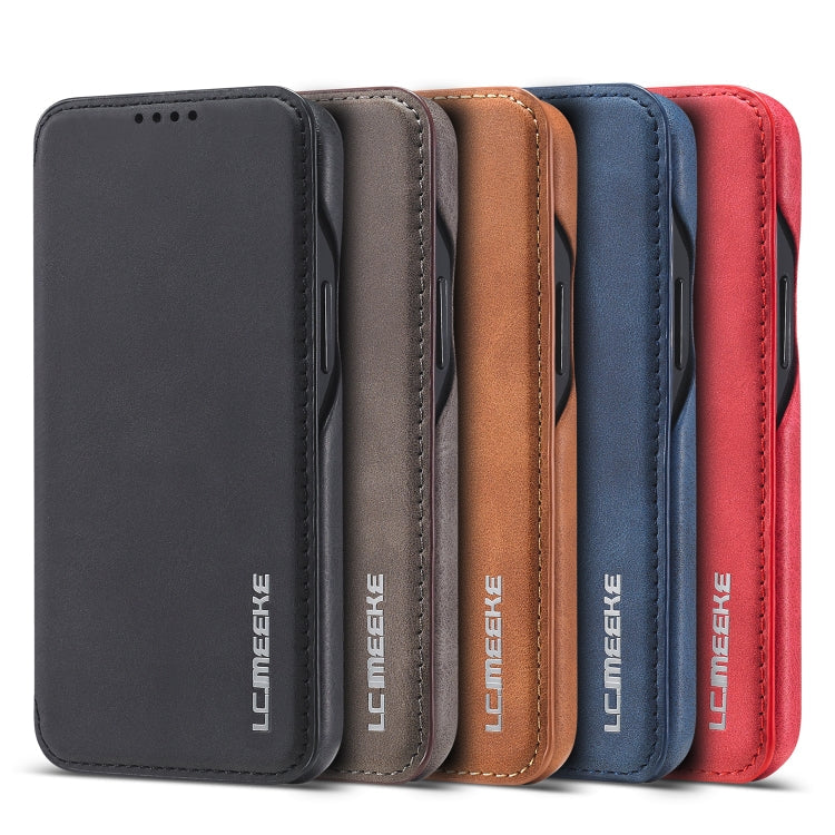 For iPhone 12 mini LC.IMEEKE Hon Ancient Series Horizontal Flip Leather Case with Holder & Card Slot(Coffee)