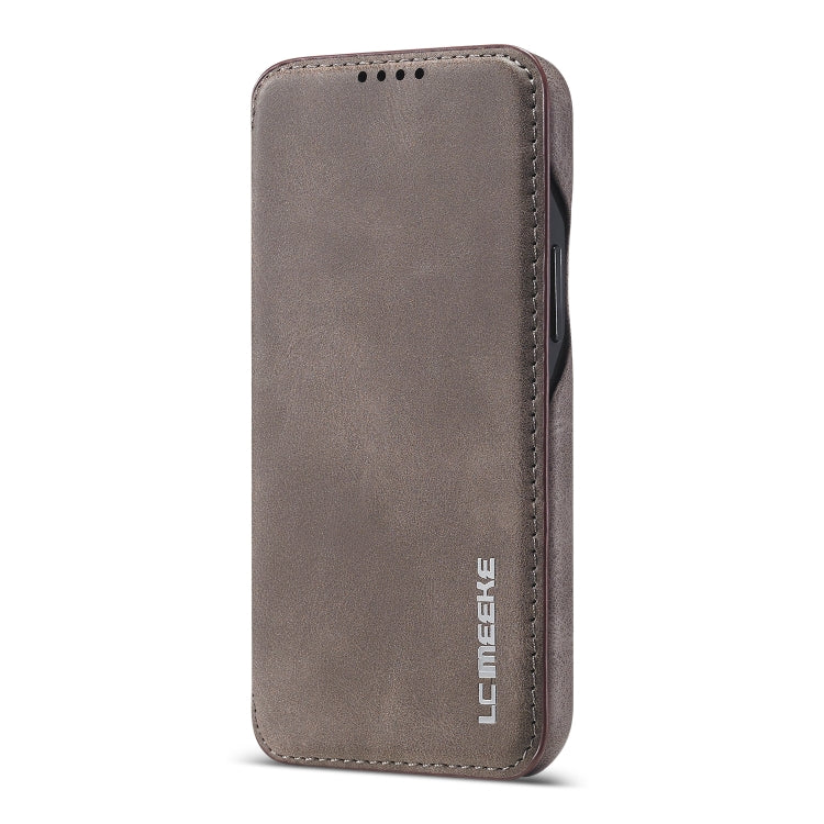 For iPhone 12 mini LC.IMEEKE Hon Ancient Series Horizontal Flip Leather Case with Holder & Card Slot(Coffee)