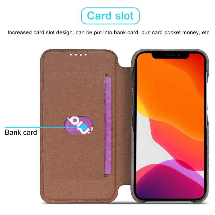 For iPhone 12 mini LC.IMEEKE Hon Ancient Series Horizontal Flip Leather Case with Holder & Card Slot(Coffee)