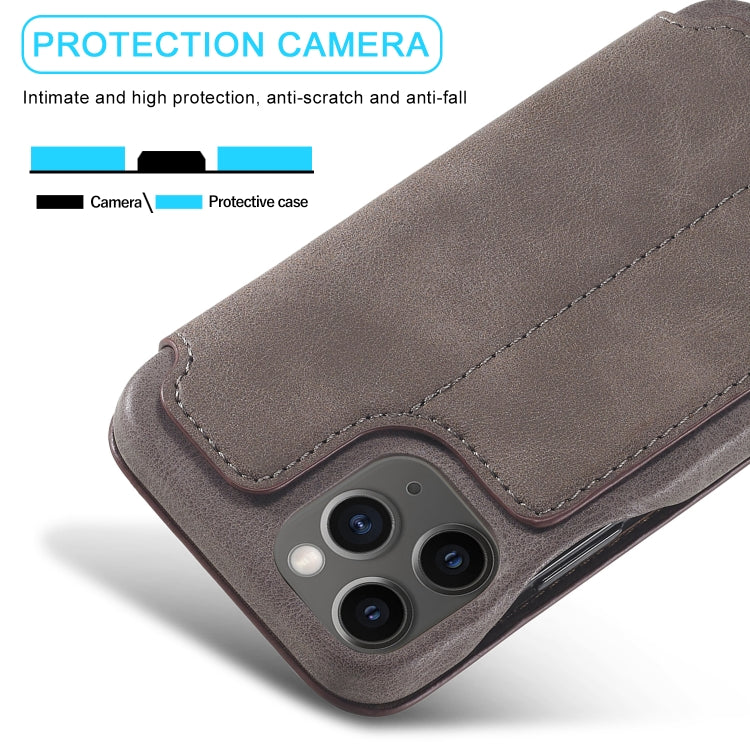 For iPhone 12 mini LC.IMEEKE Hon Ancient Series Horizontal Flip Leather Case with Holder & Card Slot(Coffee)