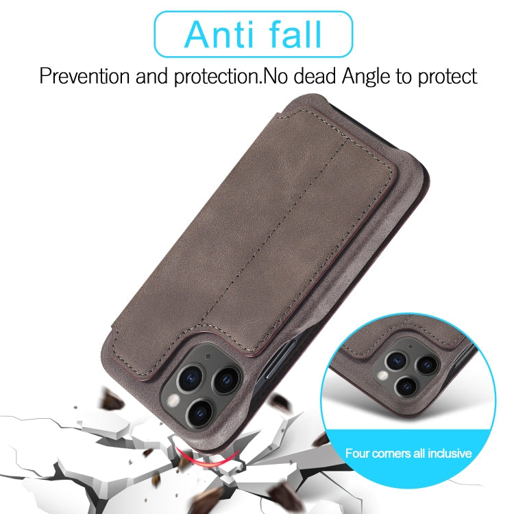 For iPhone 12 mini LC.IMEEKE Hon Ancient Series Horizontal Flip Leather Case with Holder & Card Slot(Coffee)