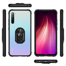 For Xiaomi Redmi Note 8 Shockproof Transparent TPU + Acrylic Protective Case with Ring Holder(Black and Silver)