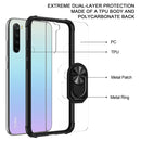 For Xiaomi Redmi Note 8 Shockproof Transparent TPU + Acrylic Protective Case with Ring Holder(Black and Silver)