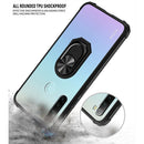 For Xiaomi Redmi Note 8 Shockproof Transparent TPU + Acrylic Protective Case with Ring Holder(Black and Silver)