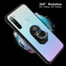 For Xiaomi Redmi Note 8 Shockproof Transparent TPU + Acrylic Protective Case with Ring Holder(Black and Silver)