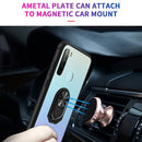 For Xiaomi Redmi Note 8 Shockproof Transparent TPU + Acrylic Protective Case with Ring Holder(Black and Silver)