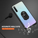 For Xiaomi Redmi Note 8 Shockproof Transparent TPU + Acrylic Protective Case with Ring Holder(Black and Silver)