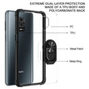 For Xiaomi Redmi Note 9 Pro Shockproof Transparent TPU + Acrylic Protective Case with Ring Holder(Black and Silver)
