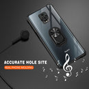 For Xiaomi Redmi Note 9 Pro Shockproof Transparent TPU + Acrylic Protective Case with Ring Holder(Black and Silver)