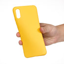 For Xiaomi Redmi 9A Pure Color Liquid Silicone Shockproof Full Coverage Case(Yellow)