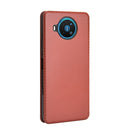 For Nokia 8.3 5G Carbon Fiber Texture Horizontal Flip TPU + PC + PU Leather Case with Card Slot(Brown)