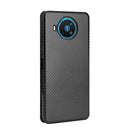For Nokia 8.3 5G Carbon Fiber Texture Horizontal Flip TPU + PC + PU Leather Case with Card Slot(Black)