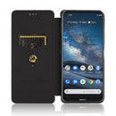 For Nokia 8.3 5G Carbon Fiber Texture Horizontal Flip TPU + PC + PU Leather Case with Card Slot(Black)