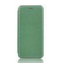 For Nokia 8.3 5G Carbon Fiber Texture Horizontal Flip TPU + PC + PU Leather Case with Card Slot(Green)
