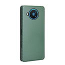 For Nokia 8.3 5G Carbon Fiber Texture Horizontal Flip TPU + PC + PU Leather Case with Card Slot(Green)