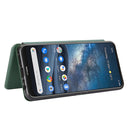 For Nokia 8.3 5G Carbon Fiber Texture Horizontal Flip TPU + PC + PU Leather Case with Card Slot(Green)