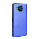 For Nokia 8.3 5G Carbon Fiber Texture Horizontal Flip TPU + PC + PU Leather Case with Card Slot(Blue)