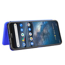 For Nokia 8.3 5G Carbon Fiber Texture Horizontal Flip TPU + PC + PU Leather Case with Card Slot(Blue)