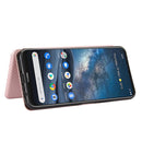 For Nokia 8.3 5G Carbon Fiber Texture Horizontal Flip TPU + PC + PU Leather Case with Card Slot(Pink)