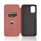 For Samsung Galaxy M31s Carbon Fiber Texture Magnetic Horizontal Flip TPU + PC + PU Leather Case with Rope & Card Slot(Brown)
