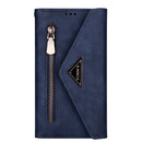 For Xiaomi Redmi Note 8 Skin Feel Zipper Horizontal Flip Leather Case with Holder & Card Slots & Photo Frame & Lanyard & Long Rope(Blue)