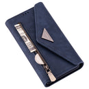 For Xiaomi Redmi Note 8 Skin Feel Zipper Horizontal Flip Leather Case with Holder & Card Slots & Photo Frame & Lanyard & Long Rope(Blue)