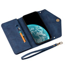 For Xiaomi Redmi Note 8 Skin Feel Zipper Horizontal Flip Leather Case with Holder & Card Slots & Photo Frame & Lanyard & Long Rope(Blue)