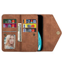 For Xiaomi Redmi Note 8 Skin Feel Zipper Horizontal Flip Leather Case with Holder & Card Slots & Photo Frame & Lanyard & Long Rope(Brown)