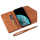 For Xiaomi Redmi Note 8 Skin Feel Zipper Horizontal Flip Leather Case with Holder & Card Slots & Photo Frame & Lanyard & Long Rope(Brown)