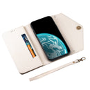For Xiaomi Redmi Note 8 Skin Feel Zipper Horizontal Flip Leather Case with Holder & Card Slots & Photo Frame & Lanyard & Long Rope(White)