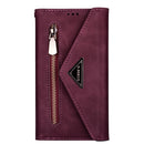 For Xiaomi Redmi Note 8 Skin Feel Zipper Horizontal Flip Leather Case with Holder & Card Slots & Photo Frame & Lanyard & Long Rope(Wine Red)