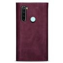 For Xiaomi Redmi Note 8 Skin Feel Zipper Horizontal Flip Leather Case with Holder & Card Slots & Photo Frame & Lanyard & Long Rope(Wine Red)