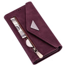 For Xiaomi Redmi Note 8 Skin Feel Zipper Horizontal Flip Leather Case with Holder & Card Slots & Photo Frame & Lanyard & Long Rope(Wine Red)