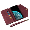 For Xiaomi Redmi Note 8 Skin Feel Zipper Horizontal Flip Leather Case with Holder & Card Slots & Photo Frame & Lanyard & Long Rope(Wine Red)