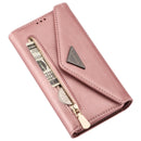 For Xiaomi Redmi Note 8 Skin Feel Zipper Horizontal Flip Leather Case with Holder & Card Slots & Photo Frame & Lanyard & Long Rope(Rose Gold)
