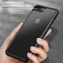 For iPhone SE 2022 / SE 2020 / 8 / 7 iPAKY Pioneer Series Carbon Fiber Texture Shockproof TPU + PC Case(Black)