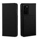 For Huawei P40 Strong Magnetism Liquid Feel Horizontal Flip Leather Case with Holder & Card Slots & Wallet(Black)
